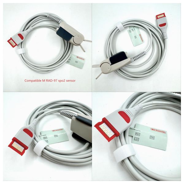 High Quality Med Accessories Medical Monitor Accessories Reusable Adult Soft SpO2 Sensor Compatible RAD-97 Spo2 Sensor