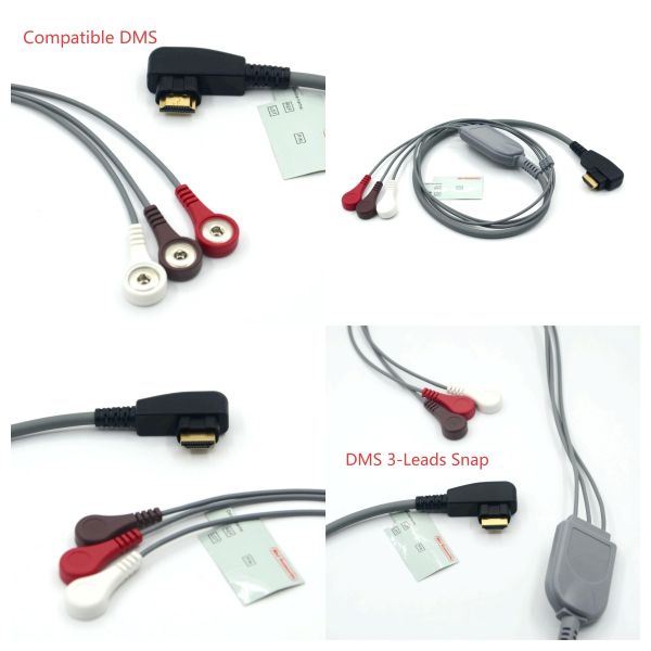 Hospital Use High Quality Factory Manufacturer Monitor Medical Accessory Compatible DMS 3 Leads ECG Cable